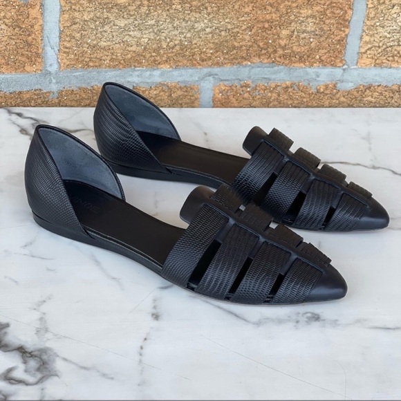Vince Black Neves Lizard-embossed Leather
Flats 8M - Picture 1 of 9